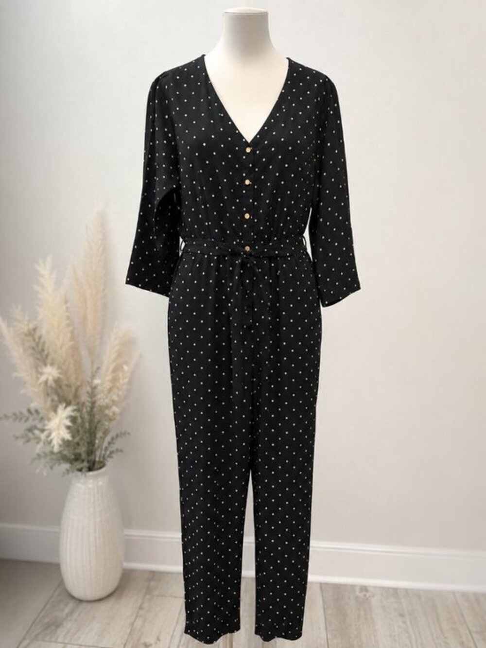 🖤 Polagram Black Polka Dot Jumpsuit | Size Large 🖤